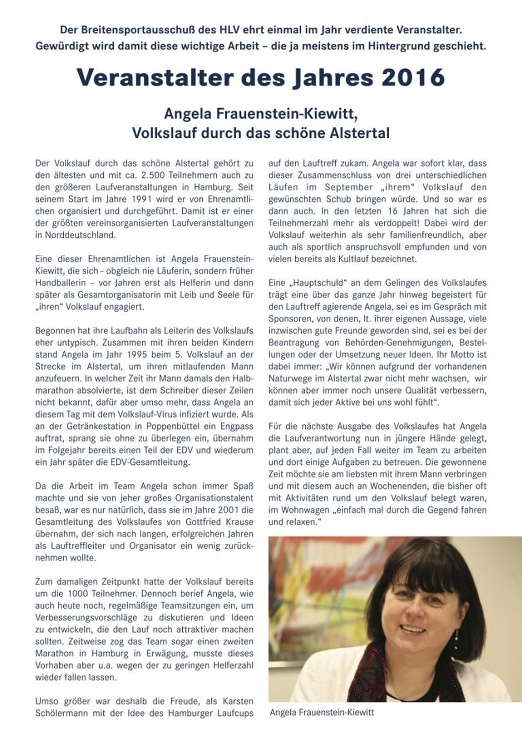Lauftreff Alstertal e.V. Die Geschichte unseres Volkslaufs