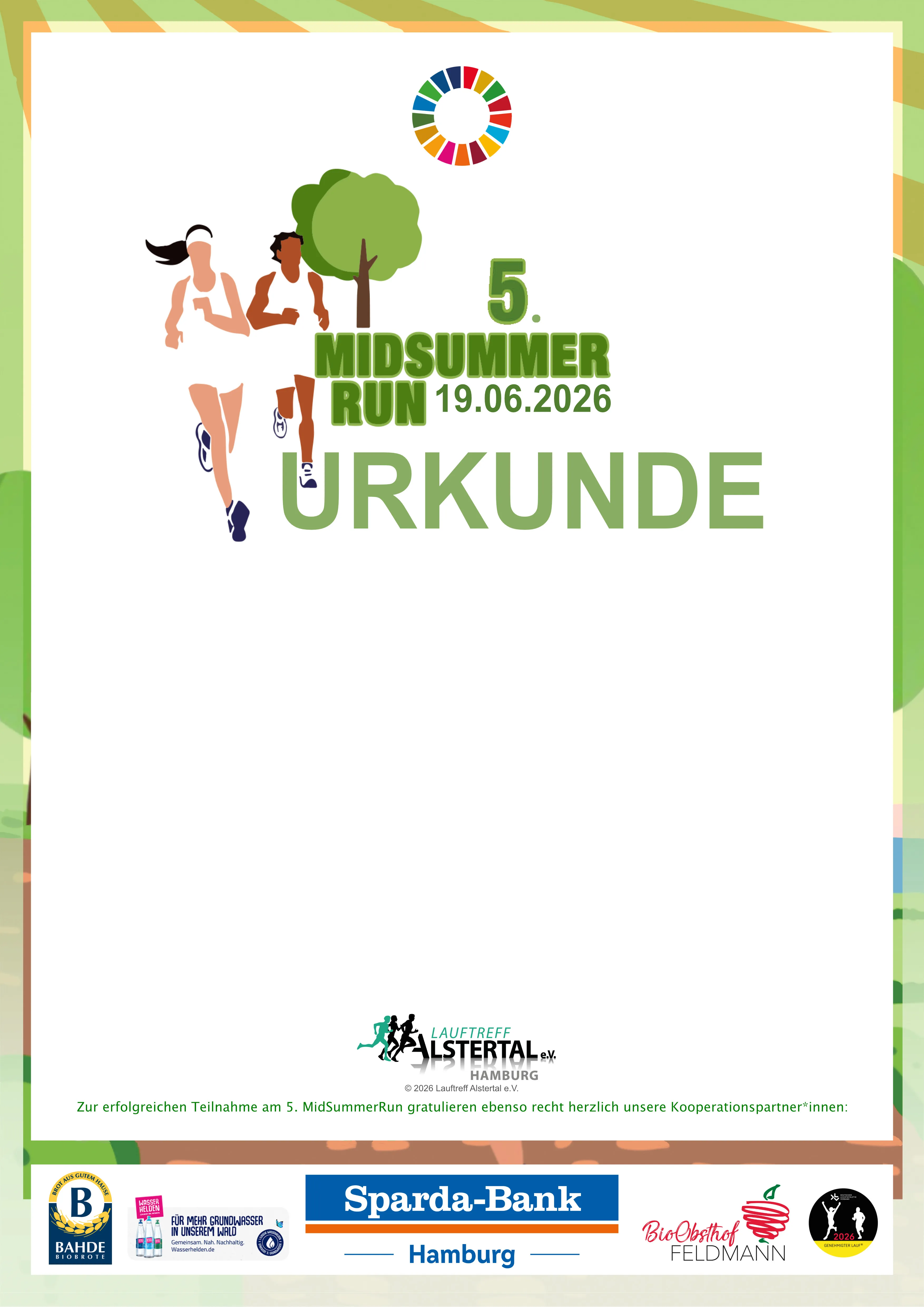 3. MidSummerRun am 21.06.2024 Flyer vom Lauftreff Alstertal e.V.